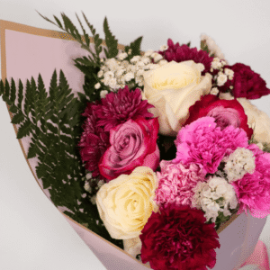 Blossom Embrace—Mixed Carnation & Rose Bouquet for Mother’s Day (Oshawa Pickup & Delivery)