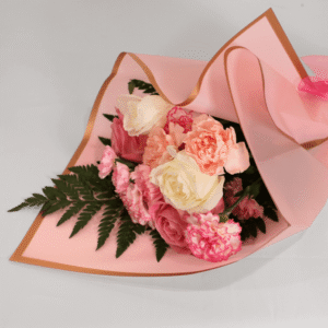 Gentle Grace – Pastel Rose & Carnation Wrap for Mother's Day (Oshawa Delivery Available)