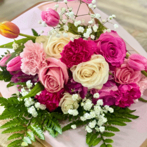 Tulip Kiss – Elegant Mixed Bloom Bouquet for Mom (Oshawa Delivery)