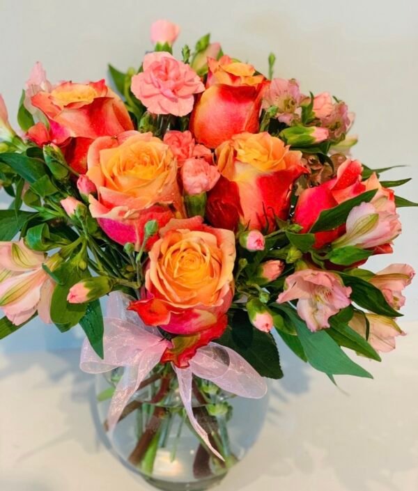 Orange Roses With Other Flowers
