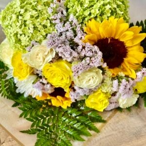 SunFlowers With Green Hydrangeas