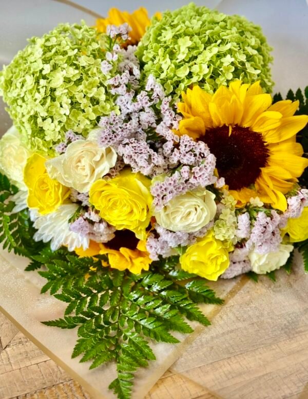 SunFlowers With Green Hydrangeas