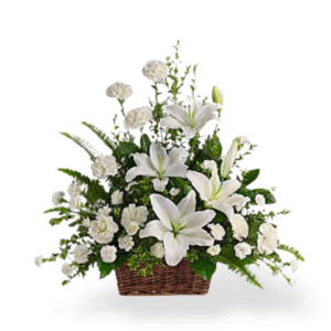 Peaceful White Sympathy Basket